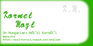 kornel mozl business card